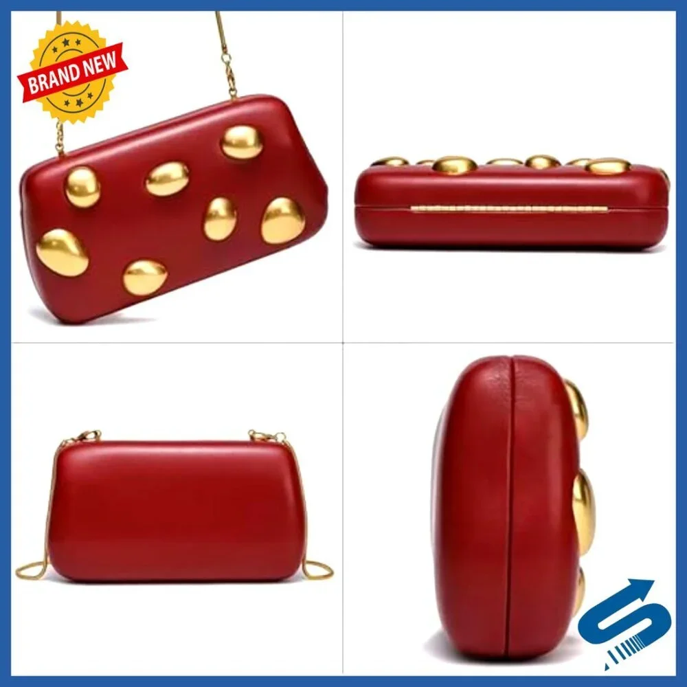 PU Leather Snake Shape Evening Clutch Purse with Removable Chain Strap